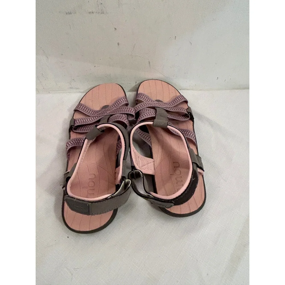 Jambu Strappy Sport Sandals 9M Pink Grey Elastic All-Terra Hiking Women